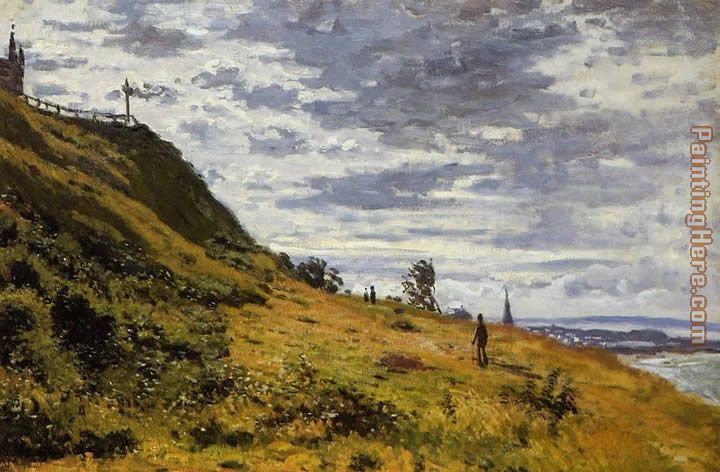 Taking a Walk on the Cliffs of Sainte-Adresse painting - Claude Monet Taking a Walk on the Cliffs of Sainte-Adresse art painting